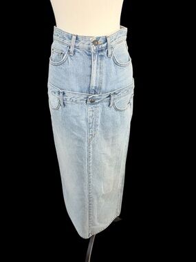 Stylenada Denim Maxi Skirt Korean Fashion NWT